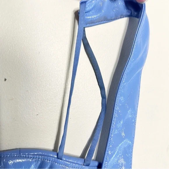 House of CB MELISSA CORNFLOWER BLUE VEGAN LEATHER CORSET Top Size X-Small - Picture 9 of 9